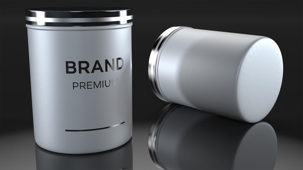 3D White Cosmetic Jar model