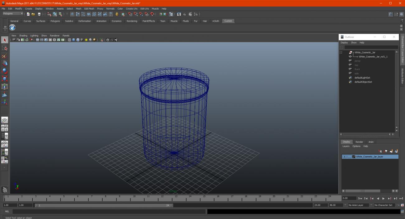 3D White Cosmetic Jar model