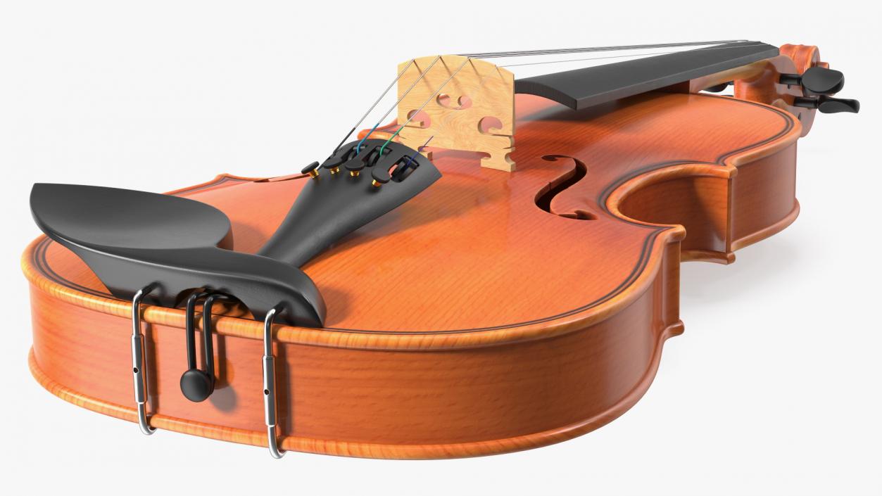 3D Violin Shaped Case Brown Open with Violin