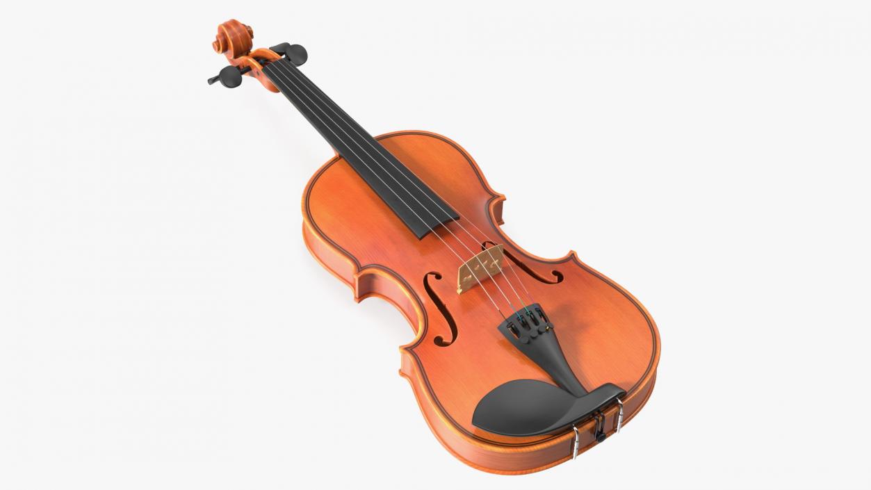 3D Violin Shaped Case Brown Open with Violin