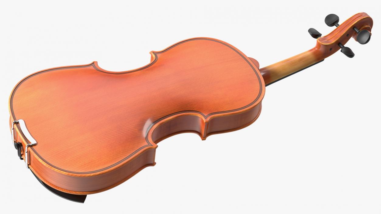 3D Violin Shaped Case Brown Open with Violin