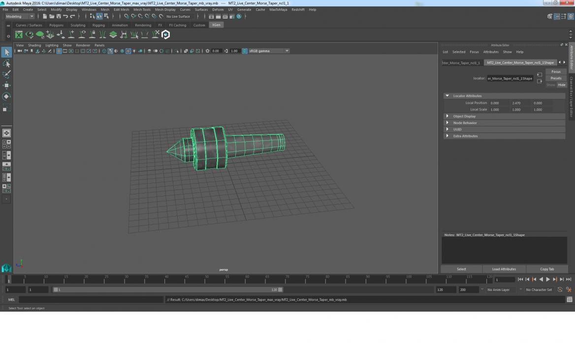 MT2 Live Center Morse Taper 3D