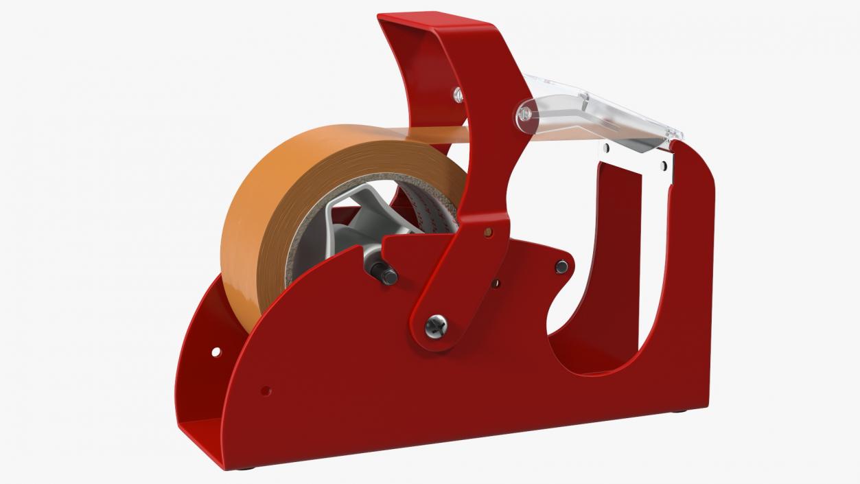 Benchtop Tape Dispenser with Safety Guard Brown 3D