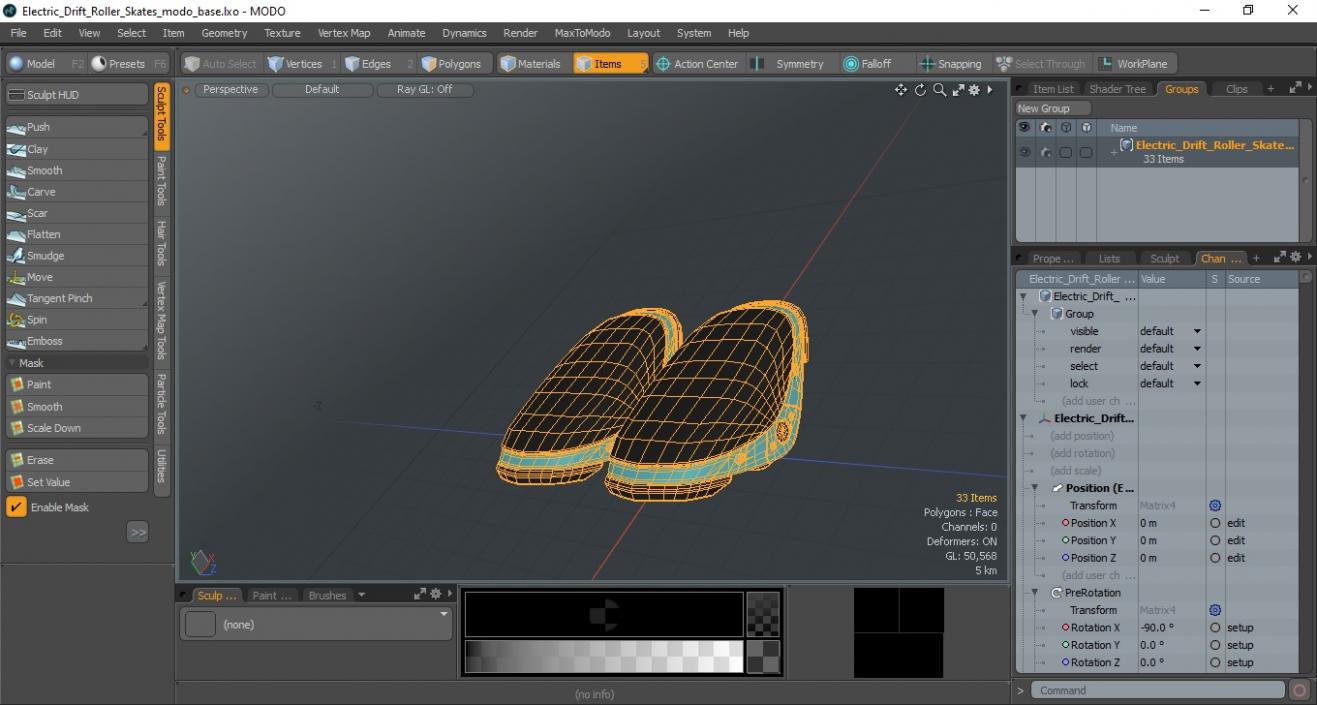 3D Electric Drift Roller Skates model