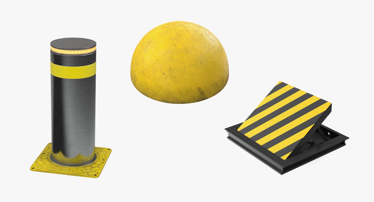 Bollards Collection 3D model