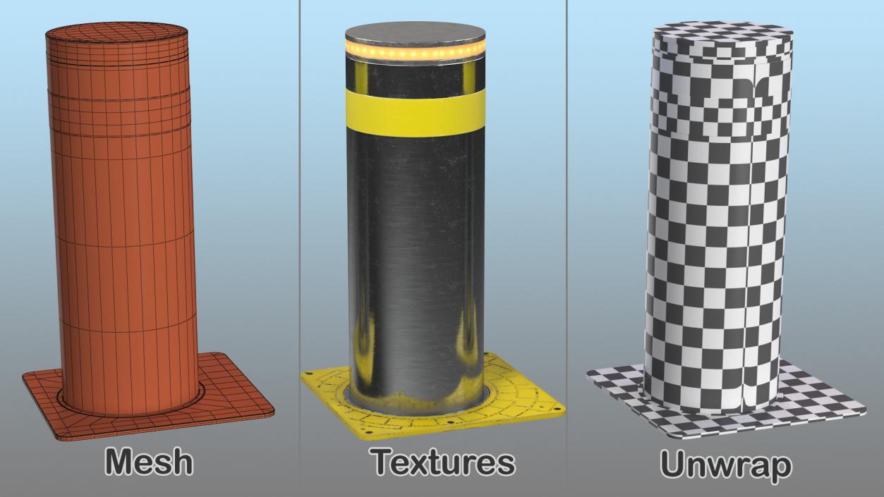 Bollards Collection 3D model