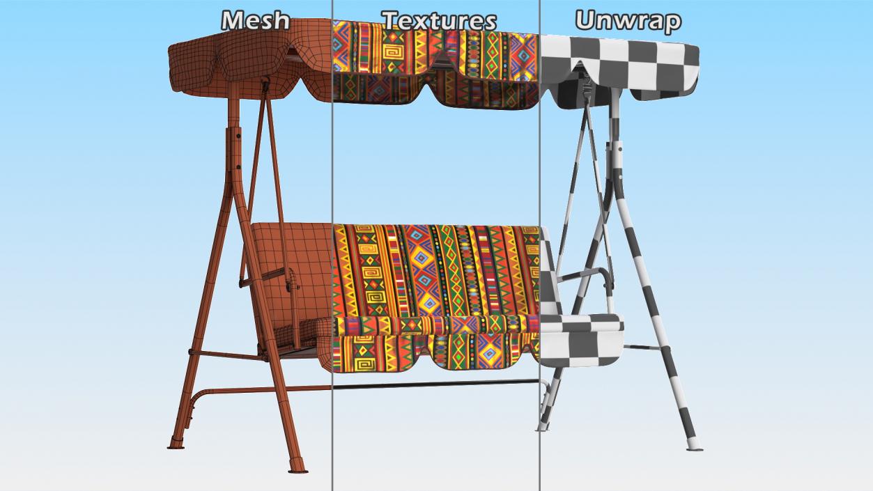 Porch Swing African 3D model