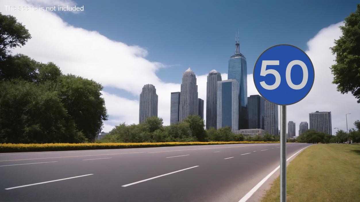 3D Road Sign Minimum Speed 51