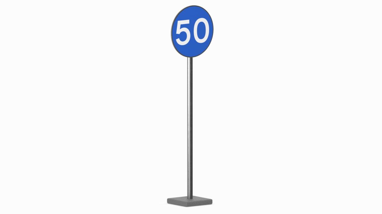 3D Road Sign Minimum Speed 51