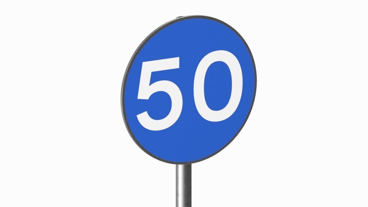 3D Road Sign Minimum Speed 51