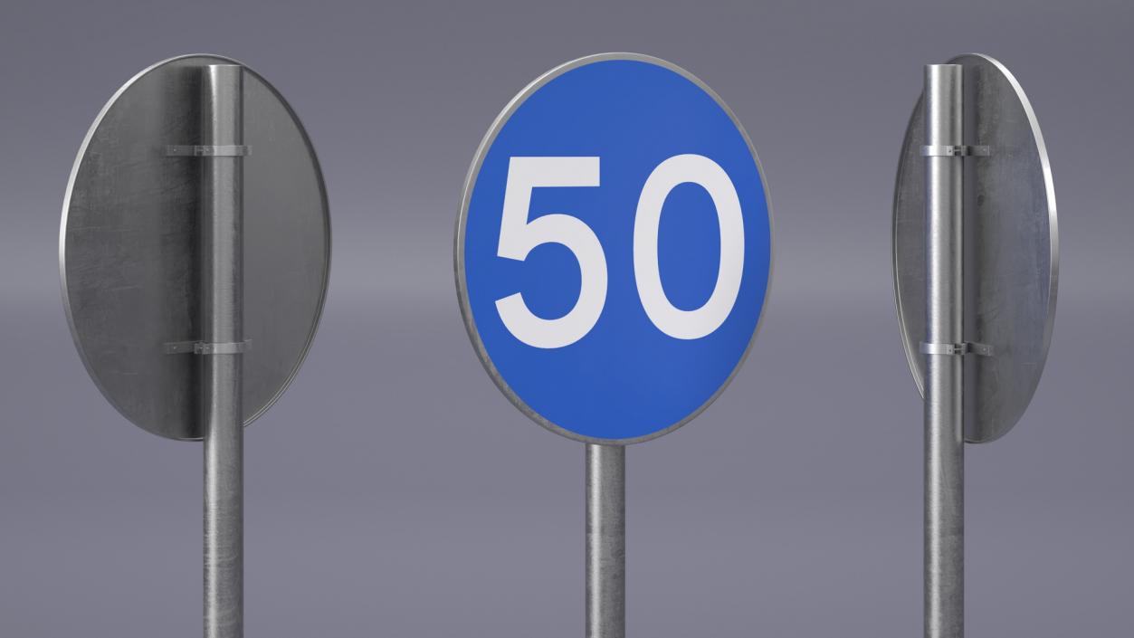 3D Road Sign Minimum Speed 51