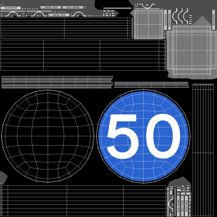 3D Road Sign Minimum Speed 51