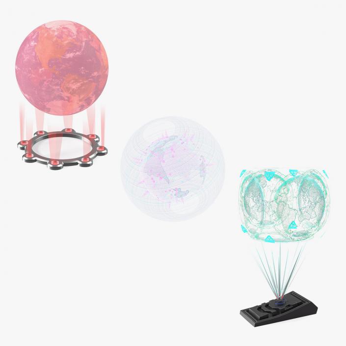 3D Planet Earth Holograms Collection model