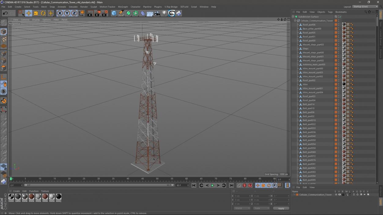 3D Cellular Communication Tower model