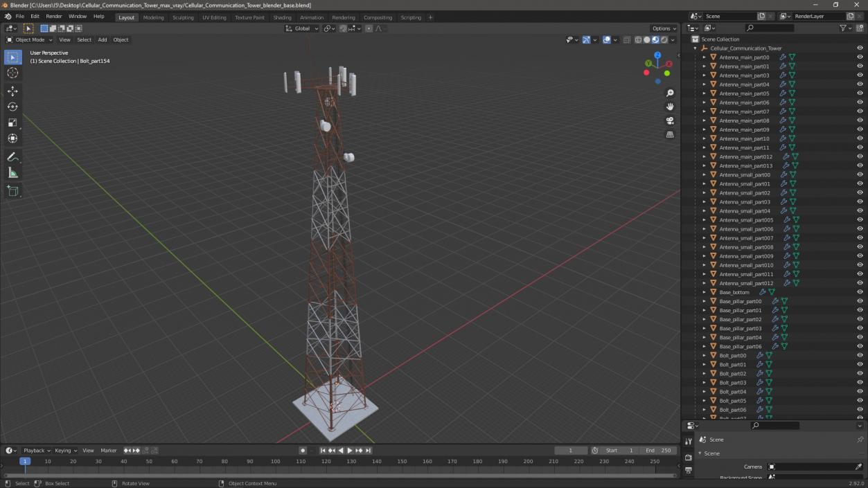 3D Cellular Communication Tower model