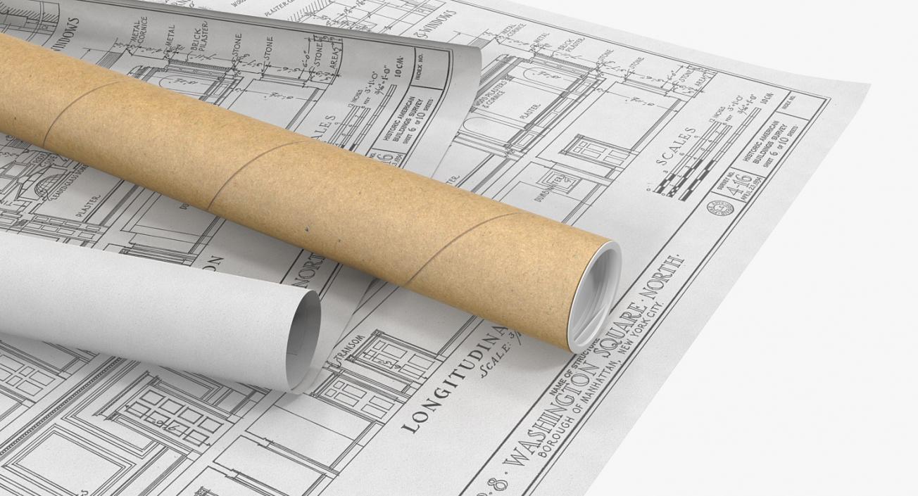 3D House Blueprints with Cardboard Tube