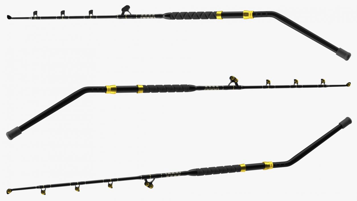 Bent Butt Short Dredge Fishing Rod 3D model