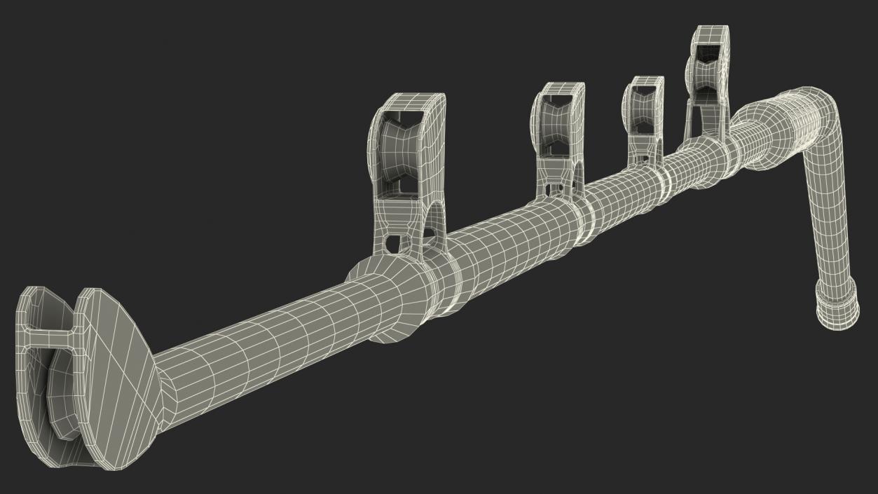 Bent Butt Short Dredge Fishing Rod 3D model