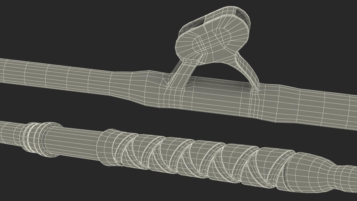 Bent Butt Short Dredge Fishing Rod 3D model