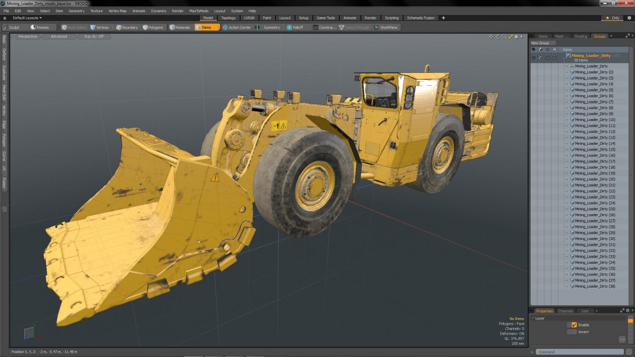 Mining Loader Dirty 3D model