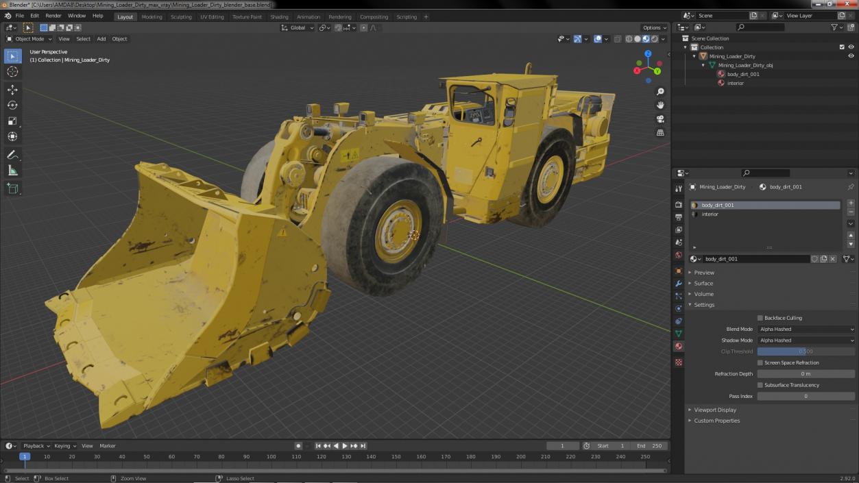 Mining Loader Dirty 3D model