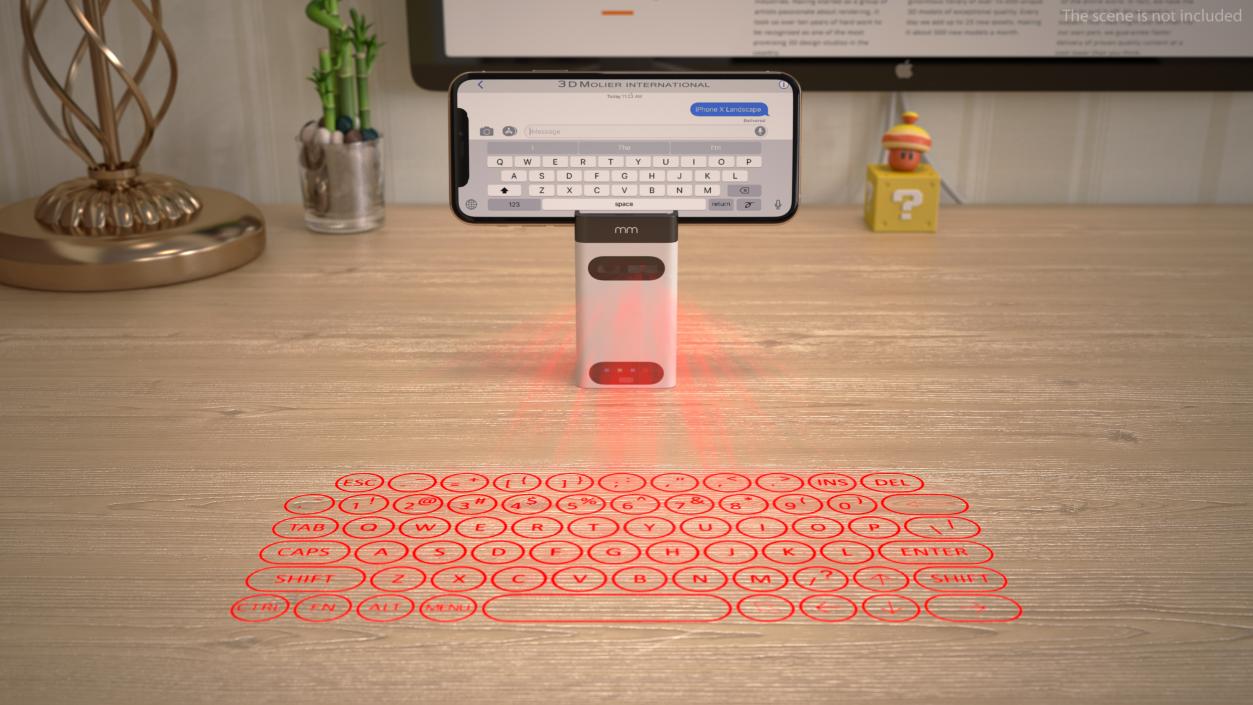 3D MikaMax mm Portable Wireless Laser Keyboard model