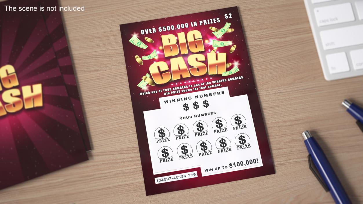 3D model Big Cash Scratch Off Lottery Ticket