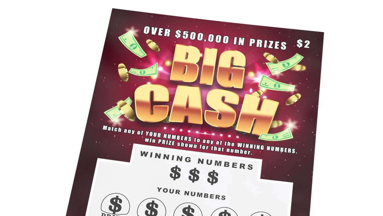 3D model Big Cash Scratch Off Lottery Ticket