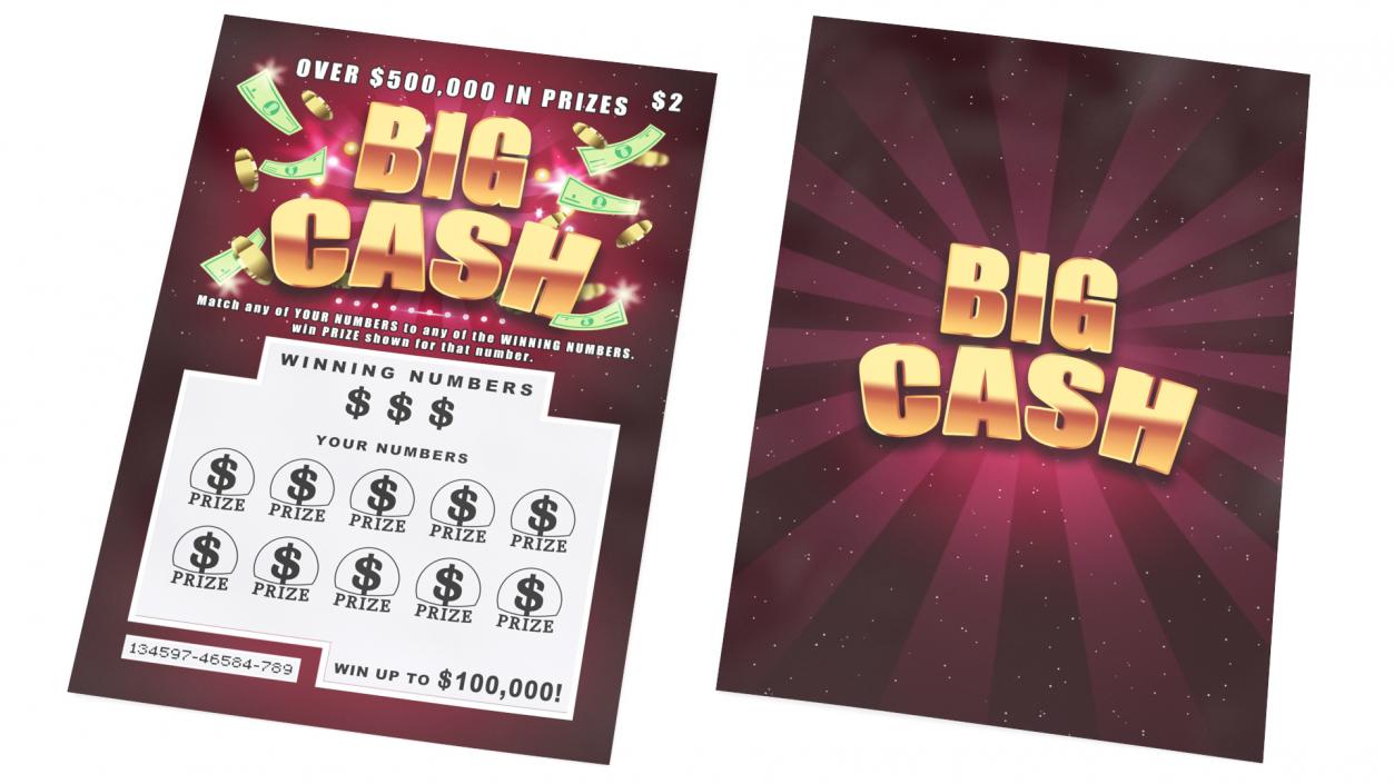 3D model Big Cash Scratch Off Lottery Ticket