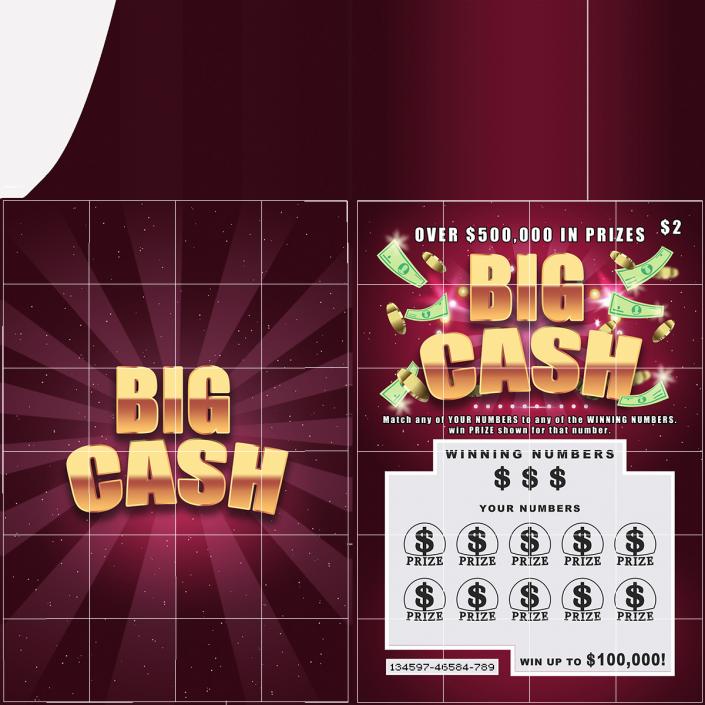 3D model Big Cash Scratch Off Lottery Ticket