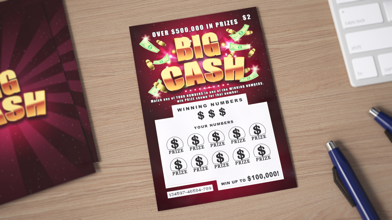 3D model Big Cash Scratch Off Lottery Ticket