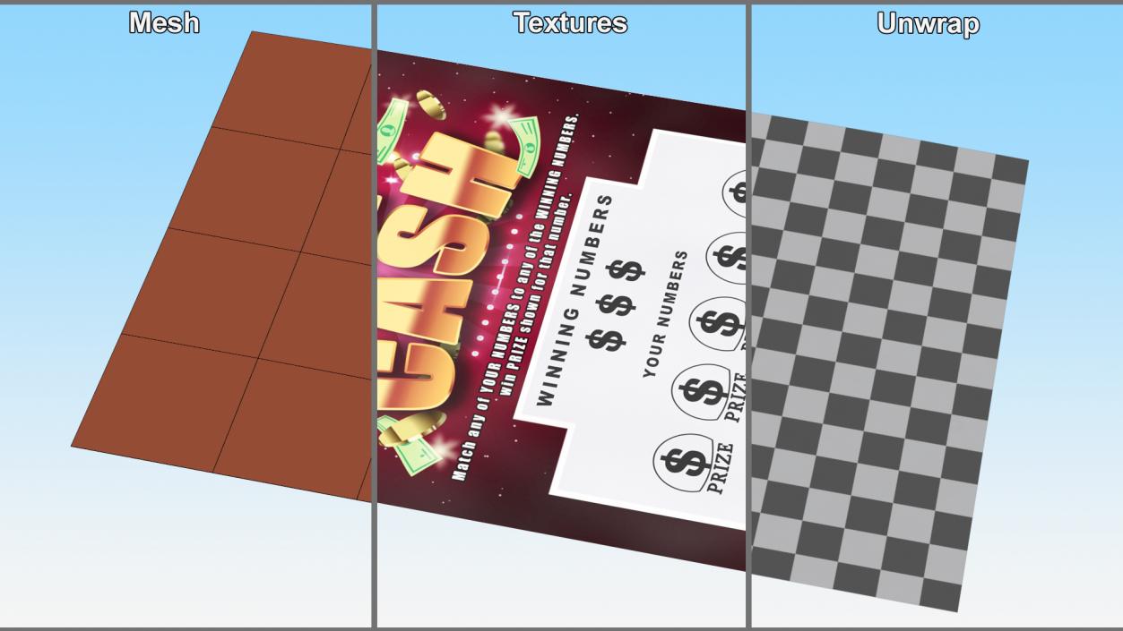 3D model Big Cash Scratch Off Lottery Ticket