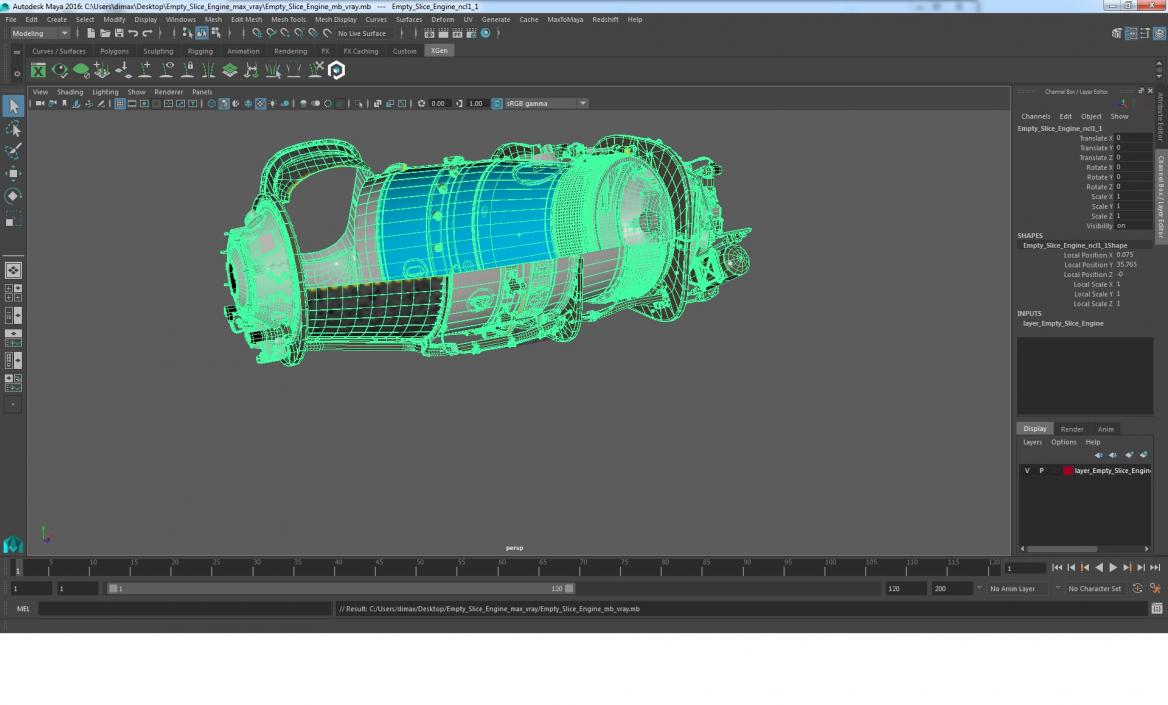 3D Empty Slice Engine model