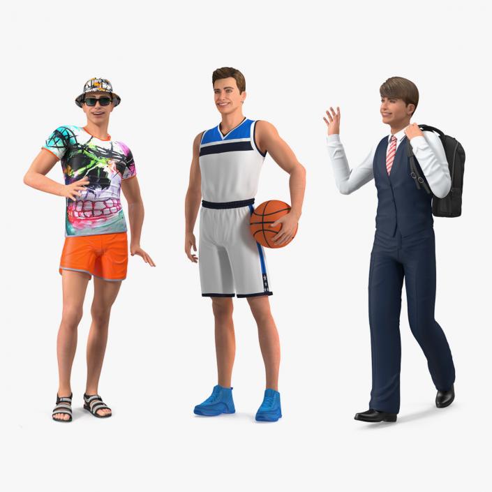 Teenage Boys Rigged Collection 2 3D