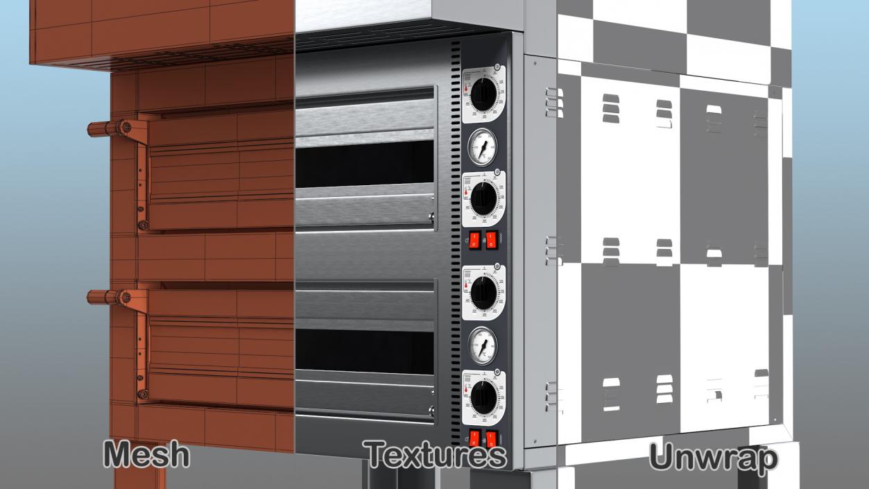 Twin Deck Electric Pizza Oven 3D model