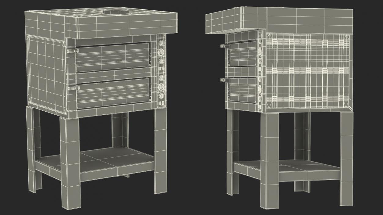 Twin Deck Electric Pizza Oven 3D model