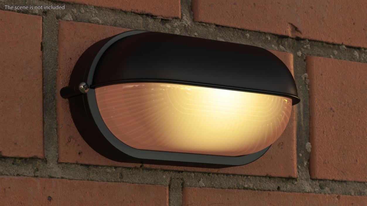 3D Oval Eyelid Bulkhead Light Switched on model