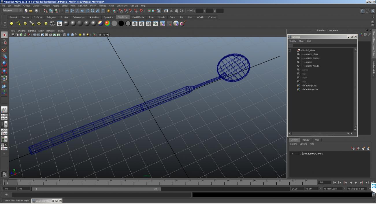 3D Dental Mirror model