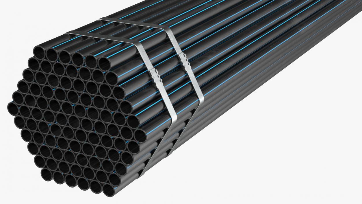 3D Thin Plastic Pipes Bundle 6 Meters 2