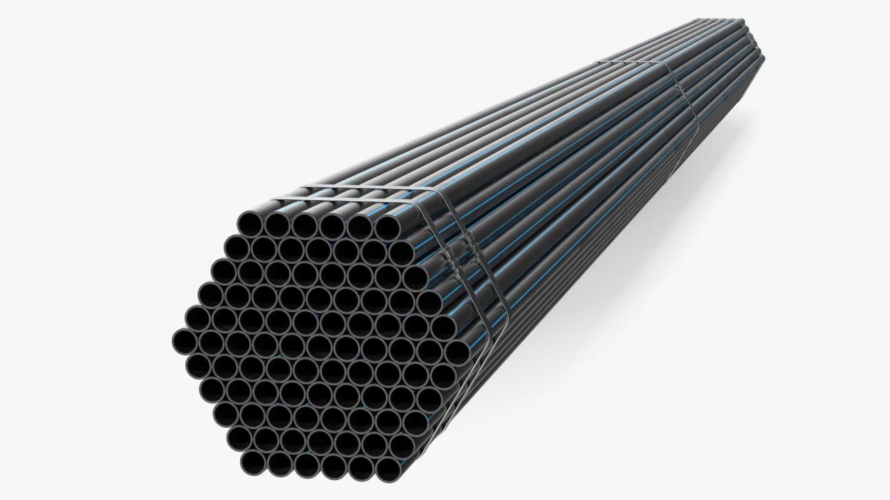 3D Thin Plastic Pipes Bundle 6 Meters 2