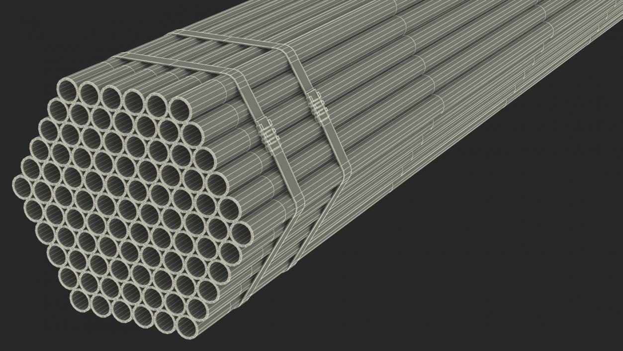 3D Thin Plastic Pipes Bundle 6 Meters 2