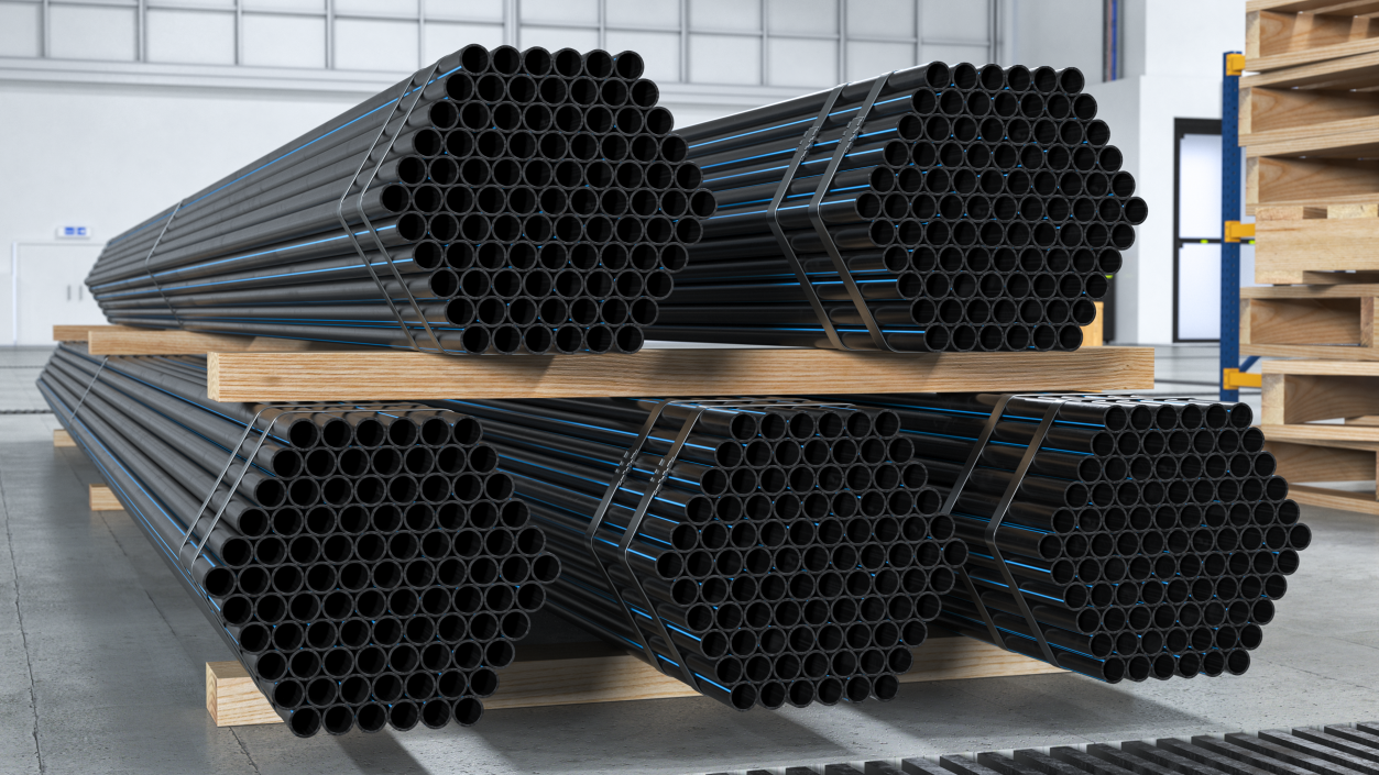 3D Thin Plastic Pipes Bundle 6 Meters 2