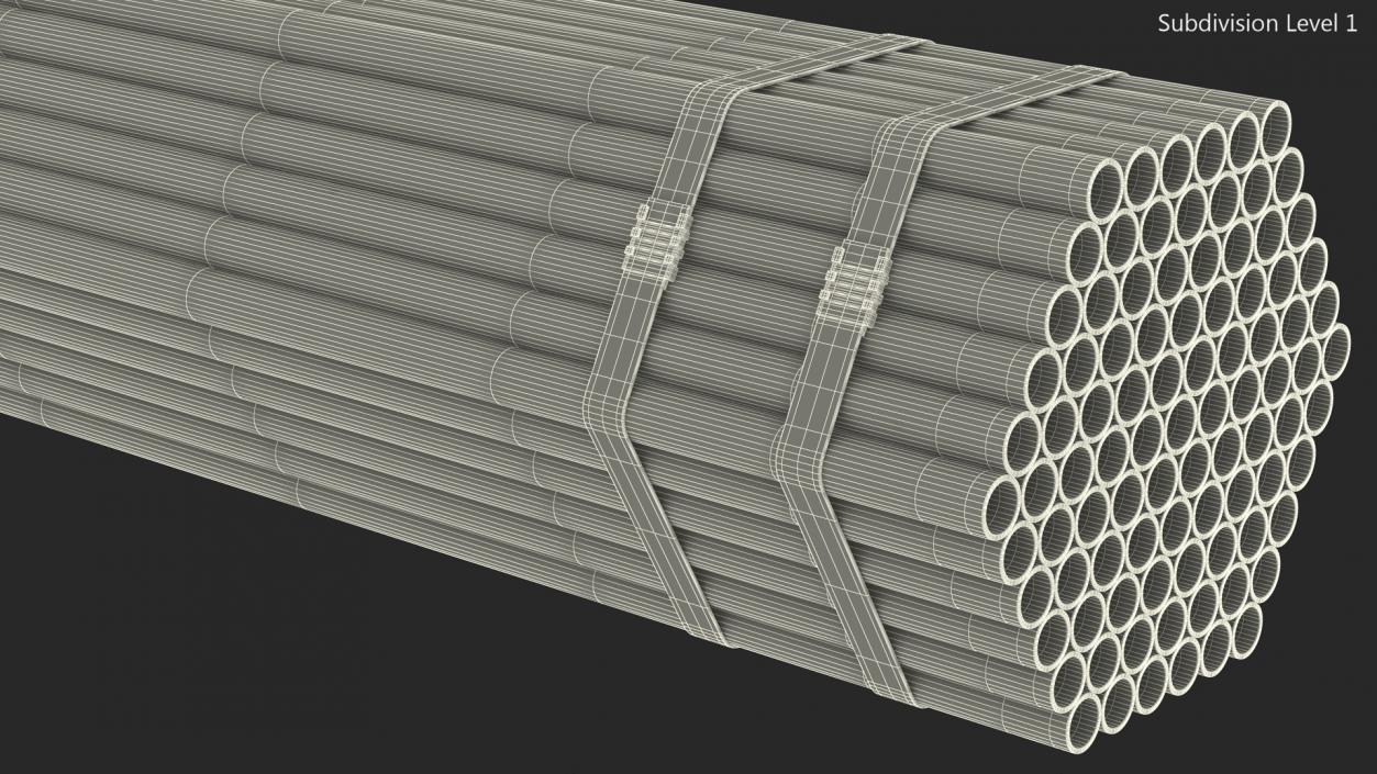 3D Thin Plastic Pipes Bundle 6 Meters 2