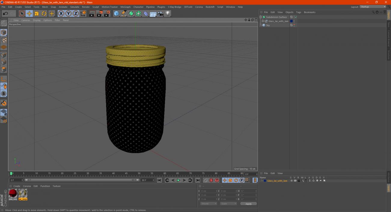 3D Glass Jar with Jam model