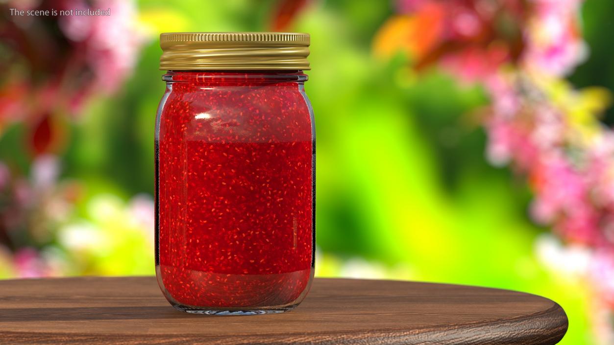 3D Glass Jar with Jam model