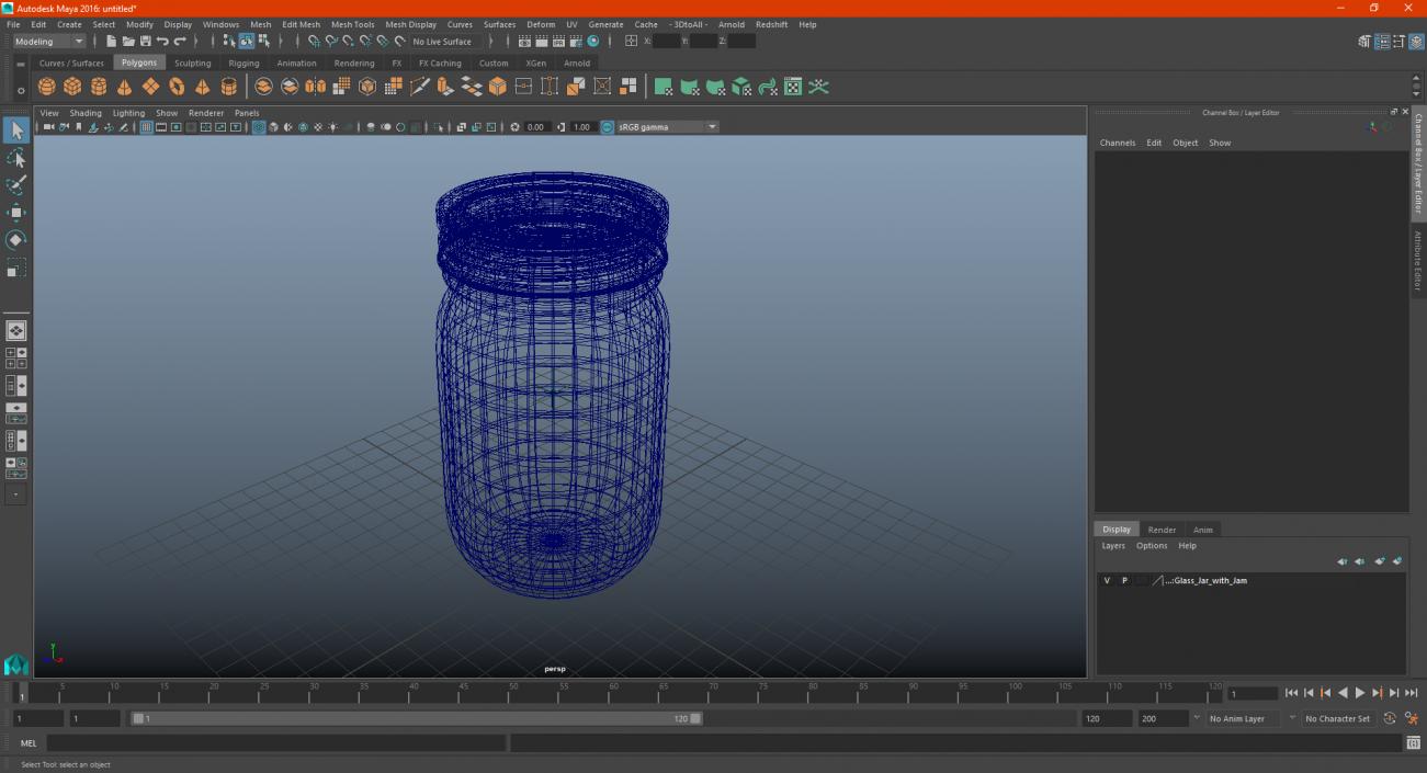 3D Glass Jar with Jam model