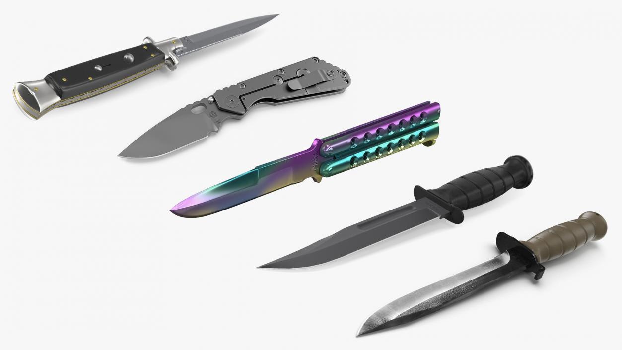 3D Combat Knives Collection 3