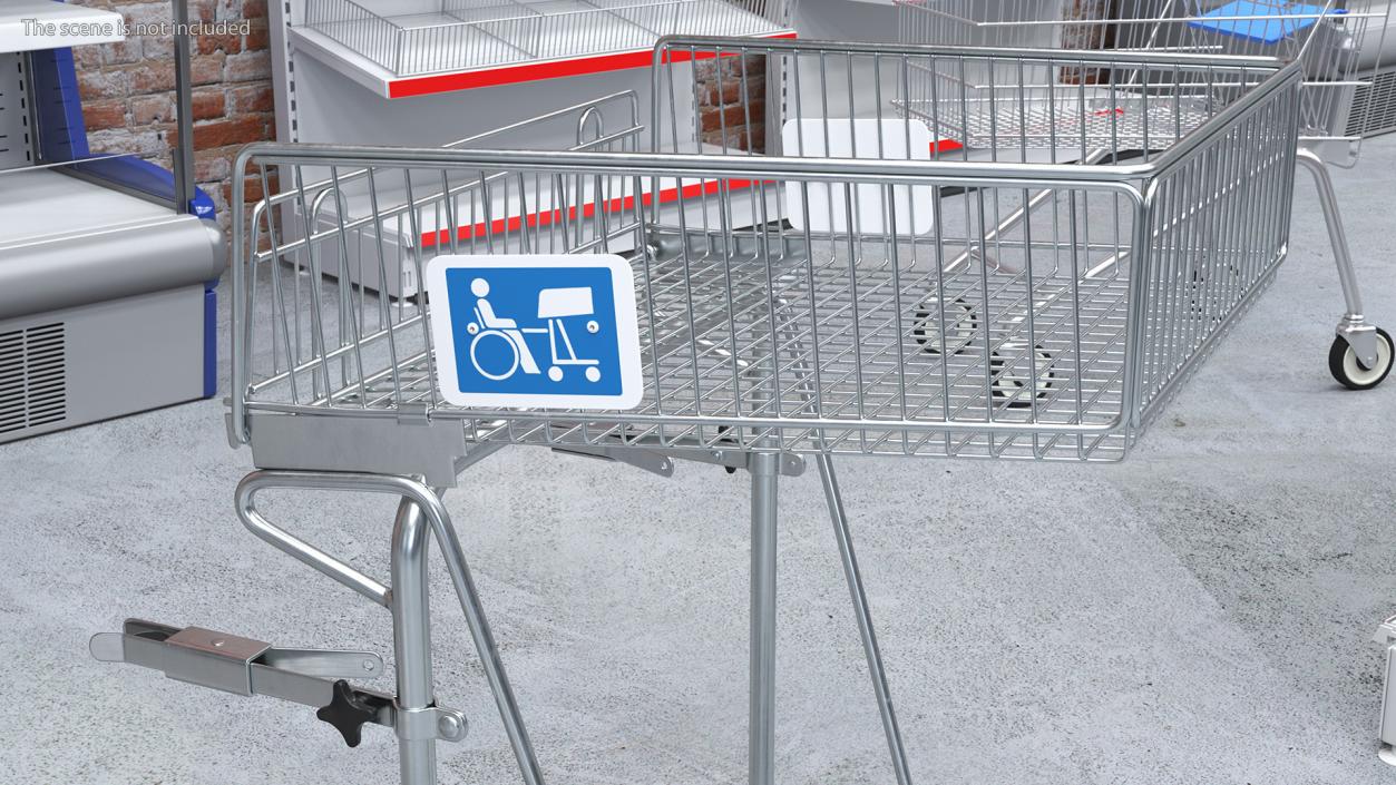 3D Wheelchair with Disabled Persons Shopping Cart