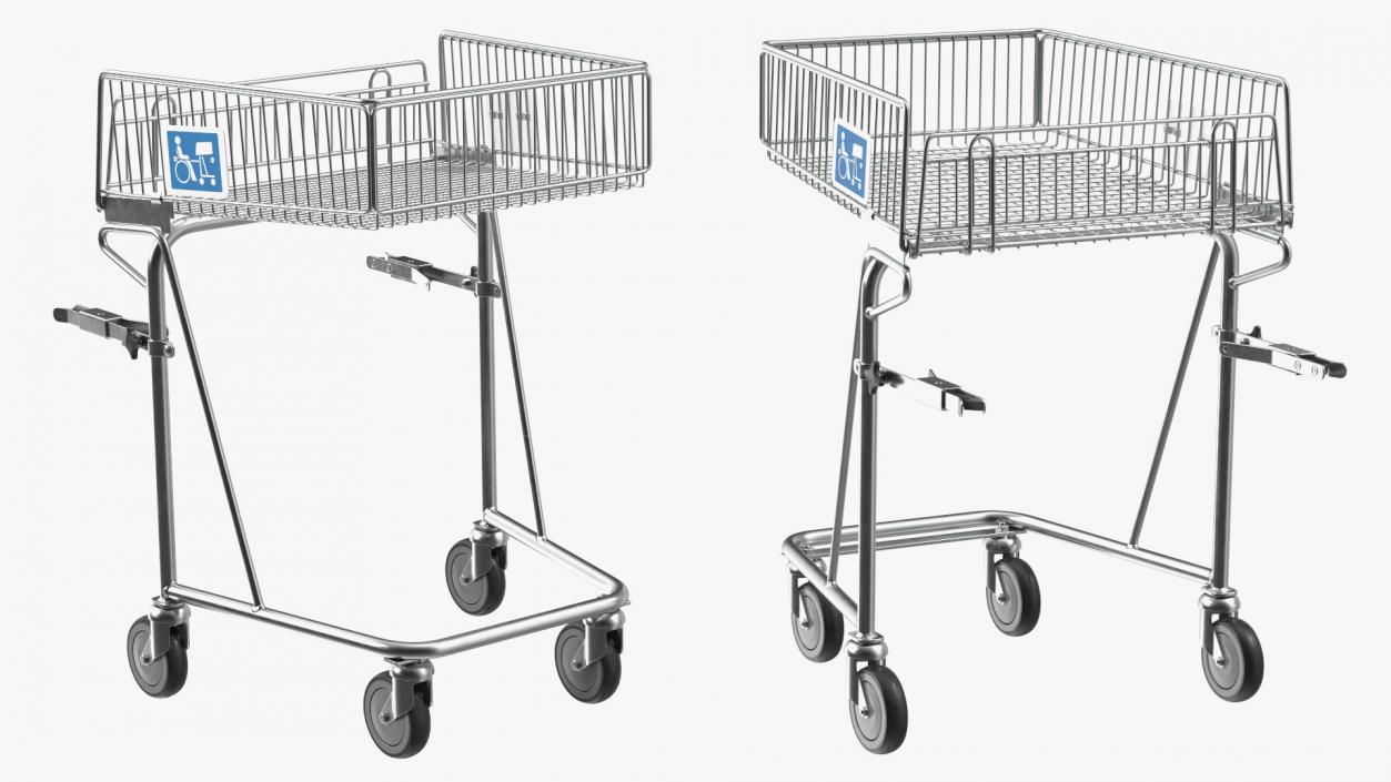 3D Wheelchair with Disabled Persons Shopping Cart