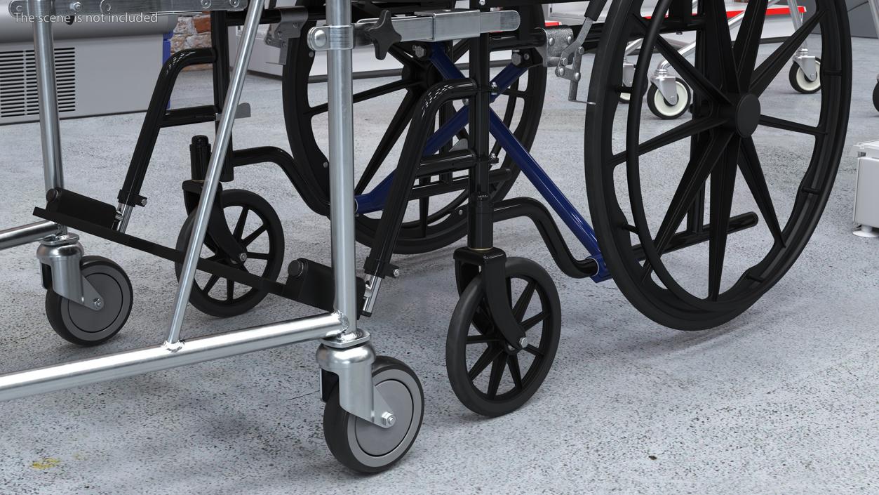 3D Wheelchair with Disabled Persons Shopping Cart